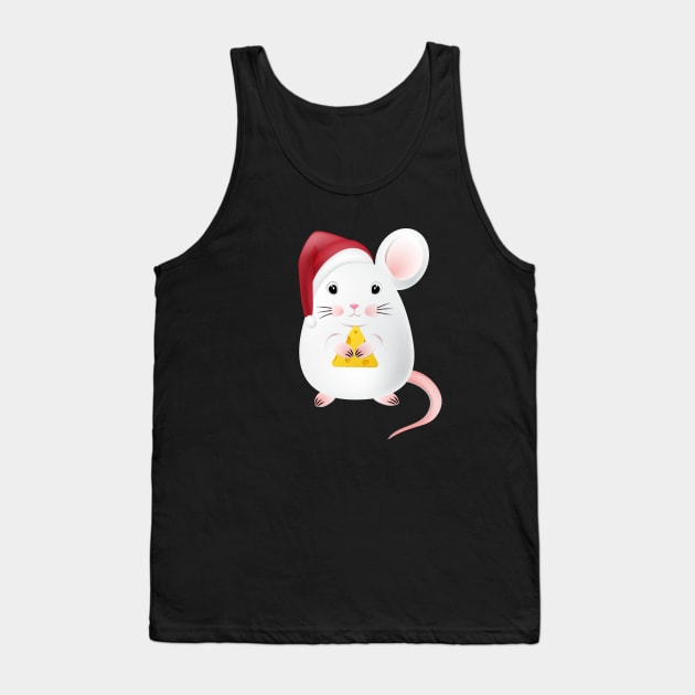 little white mouse in a Christmas hat Tank Top by Olha_Kulbachna